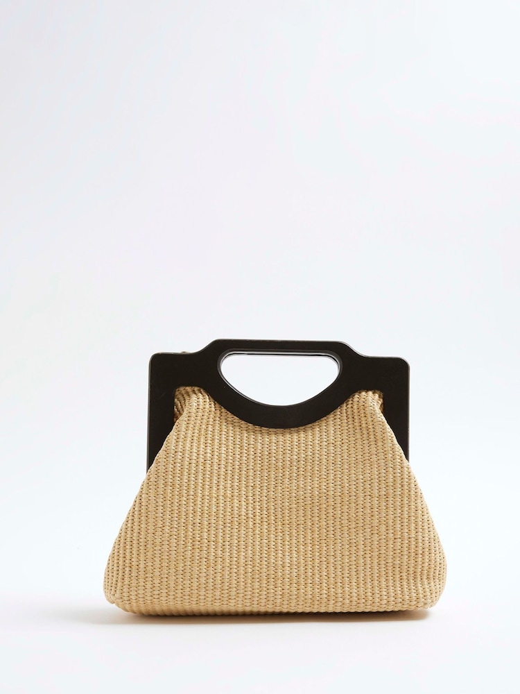River Island Brown Raffia Clutch Bag - Image 2 of 6