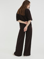 River Island Brown Premium Wide Leg Joggers - Image 2 of 4