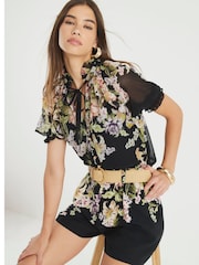River Island Black Floral Blouse - Image 2 of 4