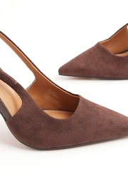 River Island Brown Slingback Buckle Court Heels - Image 5 of 5