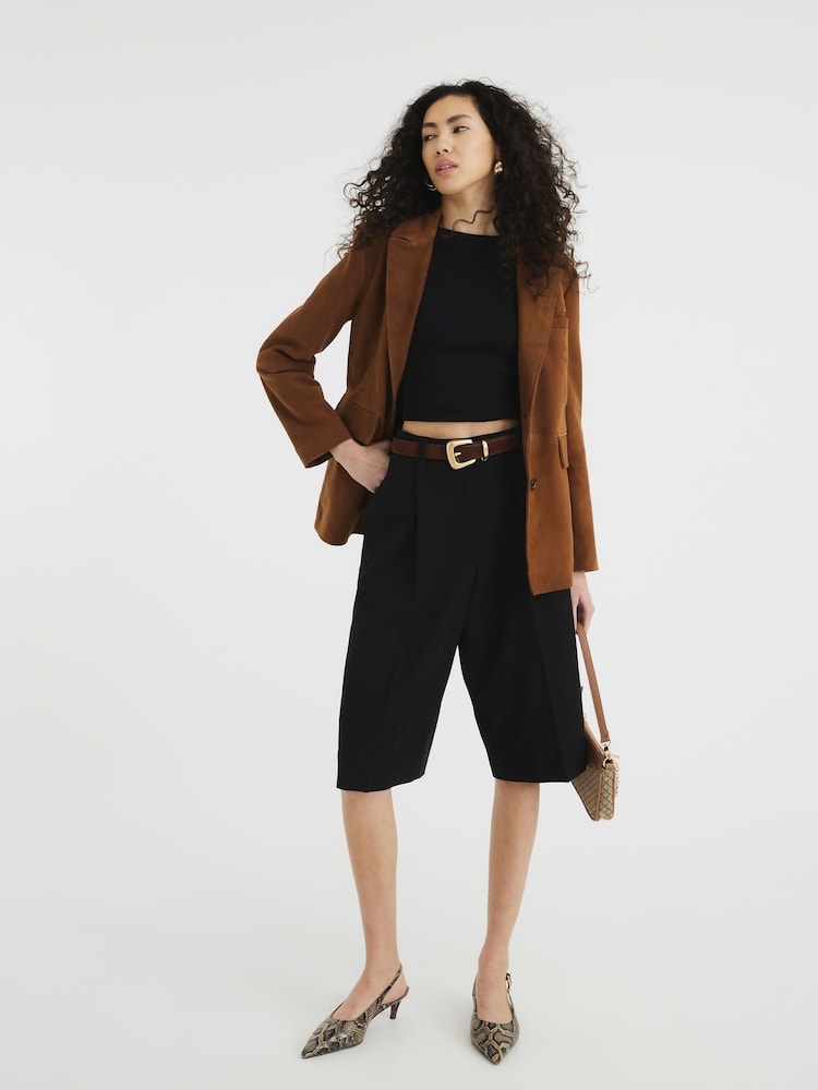 River Island Black Tailored Bermuda Shorts - Image 1 of 6