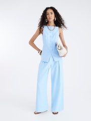 River Island Blue Square Neck Strappy Waistcoat - Image 3 of 4