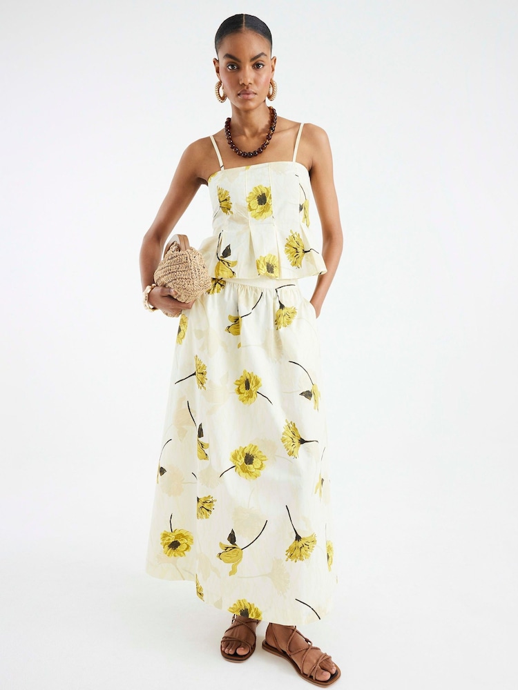 River Island Yellow Printed Maxi Skirt - Image 1 of 4
