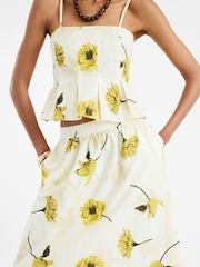 River Island Yellow Printed Maxi Skirt - Image 3 of 4