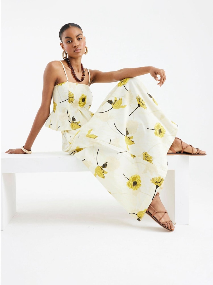 River Island Yellow Printed Maxi Skirt - Image 4 of 4