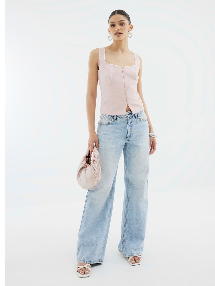 River Island Pink Cami Waistcoat Top - Image 1 of 4