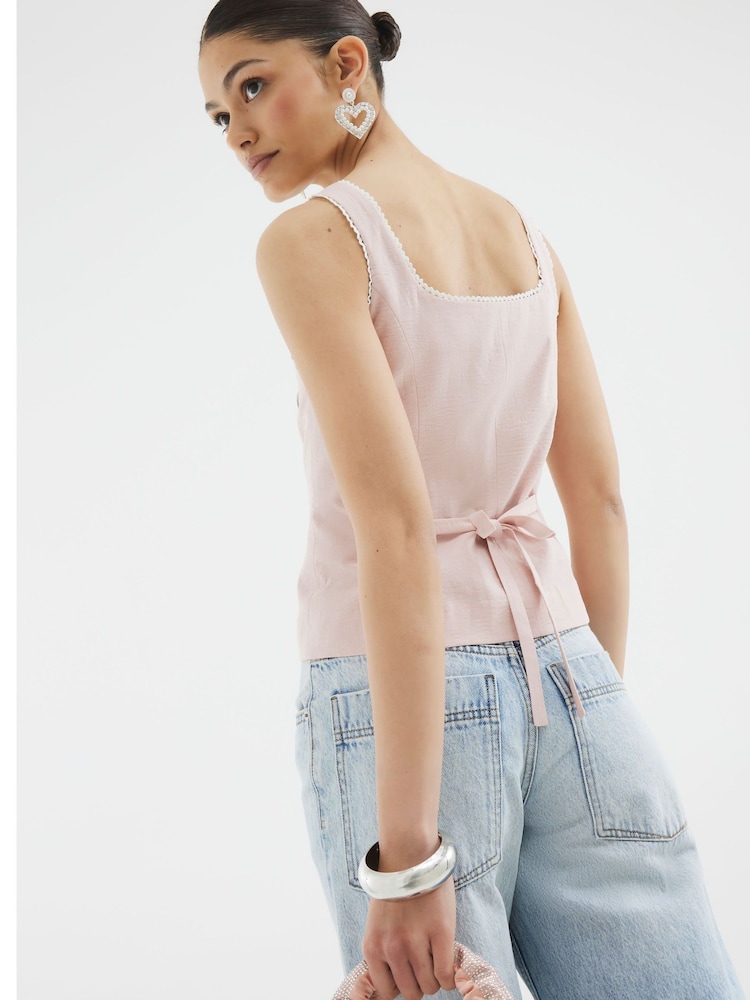 River Island Pink Cami Waistcoat Top - Image 2 of 4