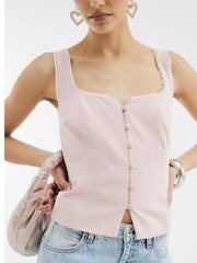 River Island Pink Cami Waistcoat Top - Image 4 of 4