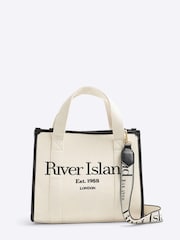 Кремовый - River Island Embroidered Canvas Tote Bag - Image 1 of 1