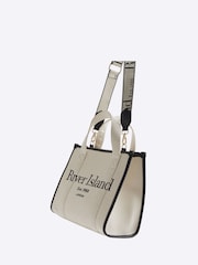 River Island Cream Embroidered Canvas Tote Bag - Image 3 of 6