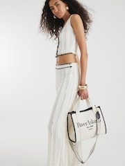River Island Cream Embroidered Canvas Tote Bag - Image 6 of 6