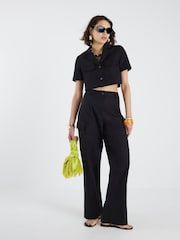 River Island Black Cropped Pocket Linen Jacket - Image 4 of 4