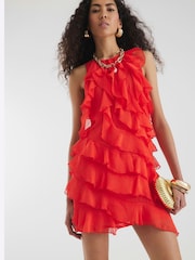 River Island Red All over Ruffle Mini Dress - Image 2 of 4