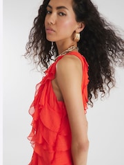 River Island Red All over Ruffle Mini Dress - Image 3 of 4