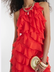River Island Red All over Ruffle Mini Dress - Image 4 of 4