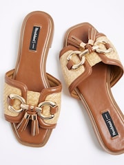 River Island Brown Wide Fit Tassel Mule Sandals - Image 6 of 7