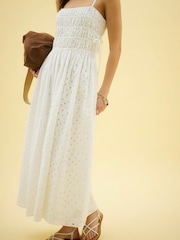 River Island White Broderie Baby Doll Maxi Dress - Image 4 of 4