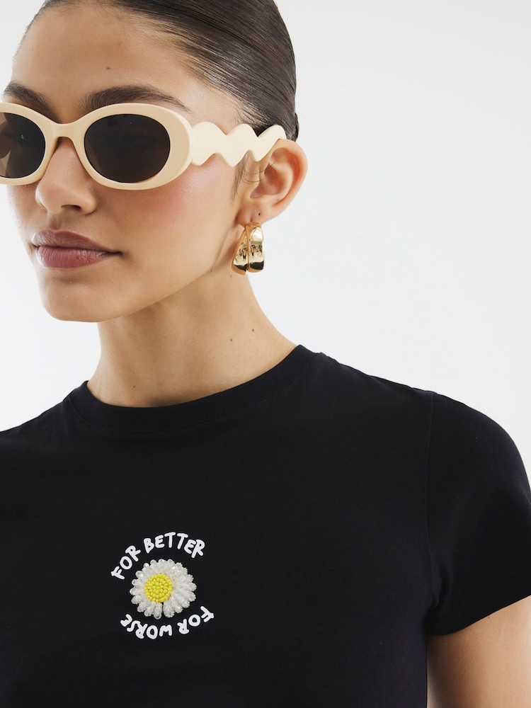 River Island Beaded Daisy Baby T-Shirt - Bild 4 von 4