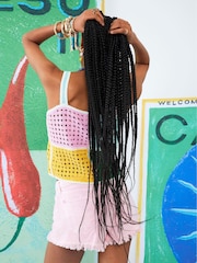 River Island Multicolour Crochet Check Vest - Imagen 2 de 4