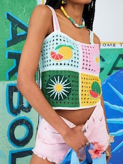 River Island Multicolour Crochet Check Vest - Imagen 4 de 4