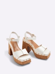 River Island White Cork Platform Sandals - Image 2 of 5