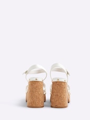 River Island White Cork Platform Sandals - Image 4 of 5