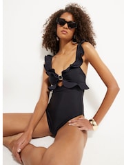 River Island Frill Scuba Swimsuit - Imagen 1 de 6