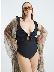 River Island Frill Scuba Swimsuit - Imagen 5 de 6
