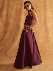 River Island Purple Poplin Maxi Skirt - Image 2 of 4