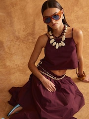 River Island Purple Poplin Maxi Skirt - Image 3 of 4