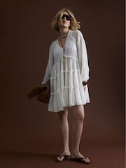 River Island Cream Ruffle Smock Dress - Image 2 of 4
