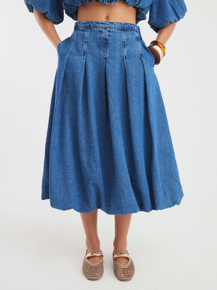 denim rose dress Flounce Sweet / L 55% cotton Size:Medium (10-12) Jessica V-Neck Denim Dress Dresses & Sets