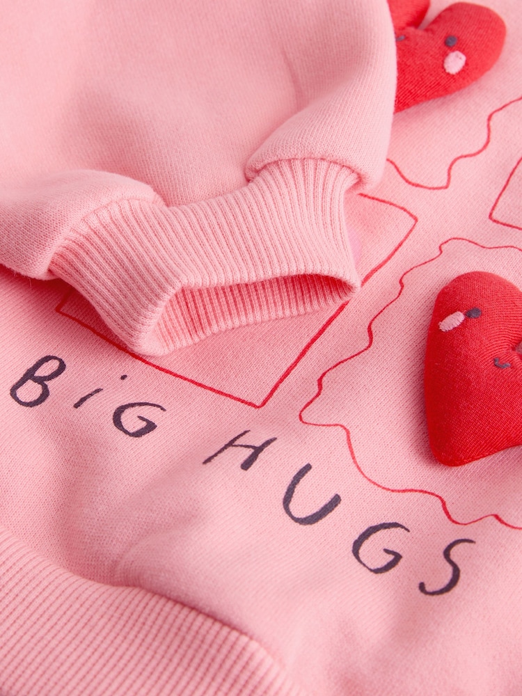 Pink Heart Sweatshirt & Wide Leg Trousers Set (3mths-7yrs) - Image 10 of 10 Pink Heart Sweatshirt & Wide Leg Trousers Set (3mths-7yrs) - Image 10 of 10