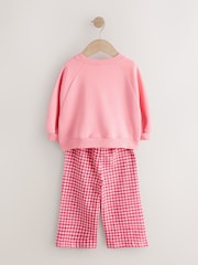 Pink Heart Sweatshirt & Wide Leg Trousers Set (3mths-7yrs) - Image 8 of 10