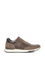 Dune London Green Thornbury Leather Trainers - Image 1 of 5