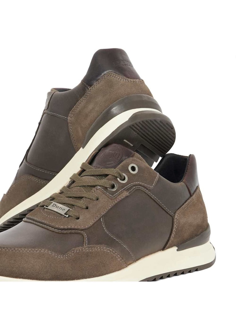 Dune London Green Thornbury Leather Trainers - Image 5 of 5