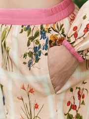 Laura Ashley Coral Pink Pershore Postcards Cotton Loose Beach Co-ord Shirt - Image 6 of 10