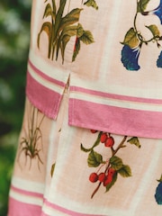 Laura Ashley Coral Pink Pershore Postcards Cotton Loose Beach Co-ord Shirt - Image 7 of 10