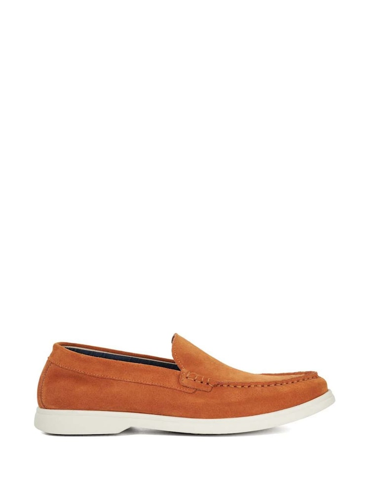Dune London Orange Buftonn White Sole Loafers - Image 1 of 3