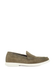 Dune London Green Buftonn White Sole Loafers - Image 1 of 4