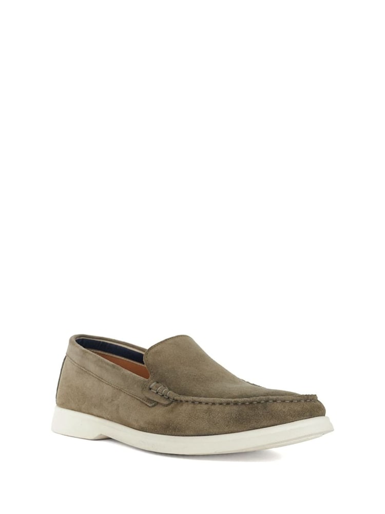 Dune London Green Buftonn White Sole Loafers - Image 2 of 4