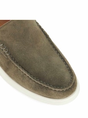 Dune London Green Buftonn White Sole Loafers - Image 4 of 4