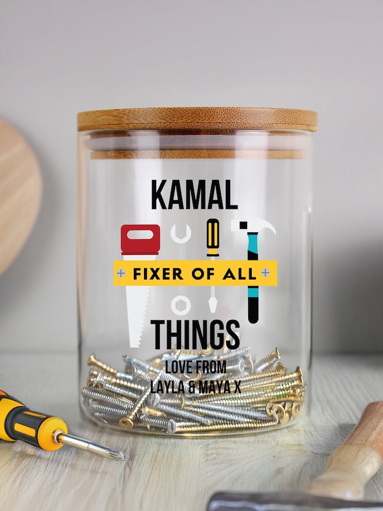 Personalised Fixer of All Things Storage Jar By PMC - Image 2 of 3