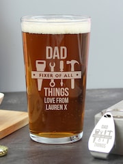 Personalised Fixer of All Things Pint Glass & Bottle Opener By PMC - Image 2 of 3
