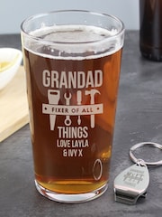 Personalised Fixer of All Things Pint Glass & Bottle Opener By PMC - Image 3 of 3
