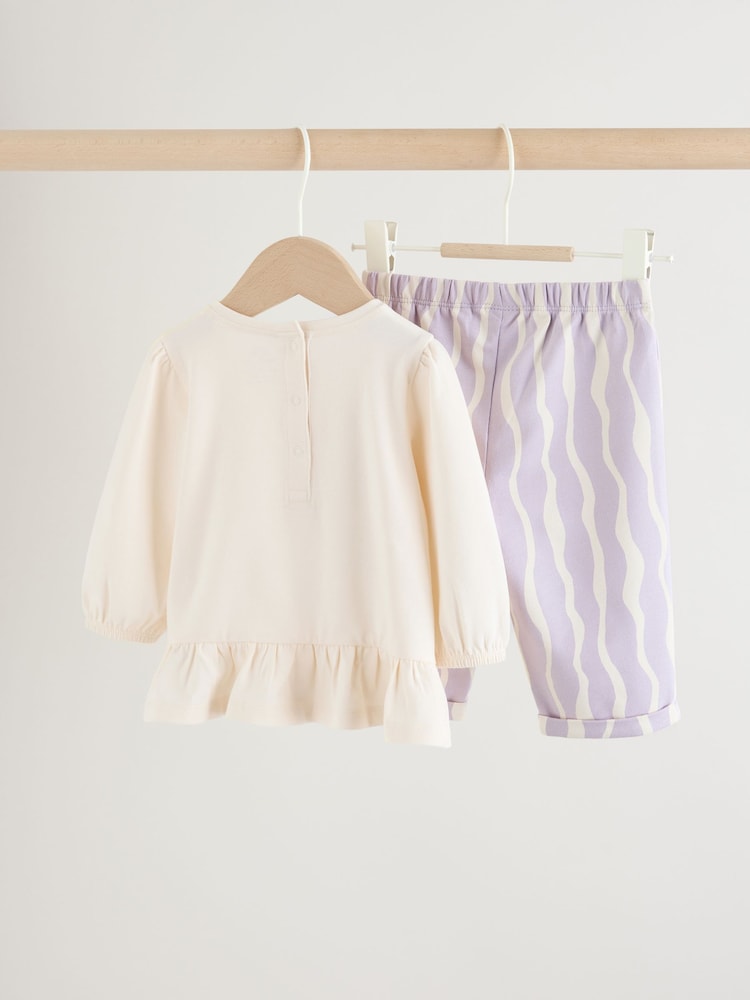 Purple Flower Baby T-Shirts And Trousers 2 Piece Set (0mths-2yrs) - Image 2 of 12 Purple Flower Baby T-Shirts And Trousers 2 Piece Set (0mths-2yrs) - Image 2 of 12