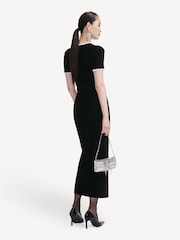 Self-Portrait Black Chenille Knit Midi Dress - Image 2 of 4