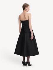 Self-Portrait Black Taffeta Bandeau Midi Dress - Image 2 of 4
