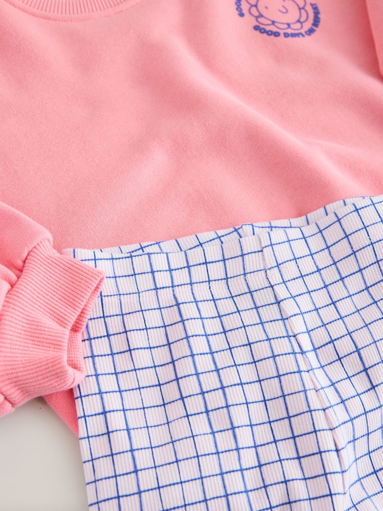 Pink Zebra Crew Neck Sweatshirt & Shorts Set (3mths-7yrs) - Image 5 of 5 Pink Zebra Crew Neck Sweatshirt & Shorts Set (3mths-7yrs) - Image 5 of 5