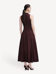 Self-Portrait Brown Ribbed Knit Midi Dress - Image 2 of 4